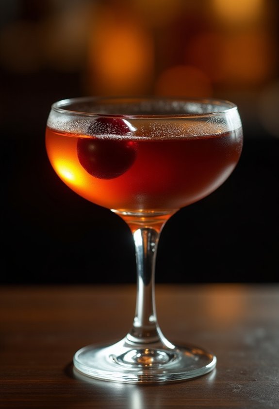 perfectly chilled manhattan cocktail