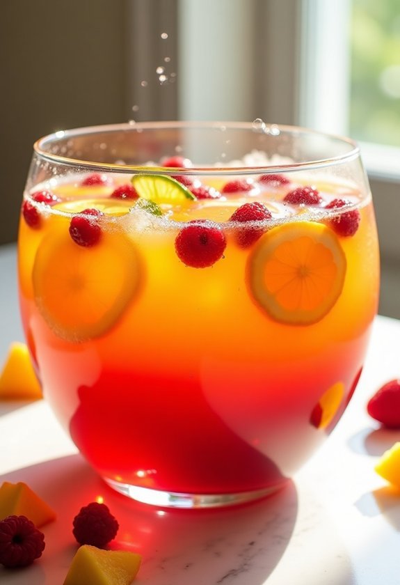refreshing rainbow fruit punch