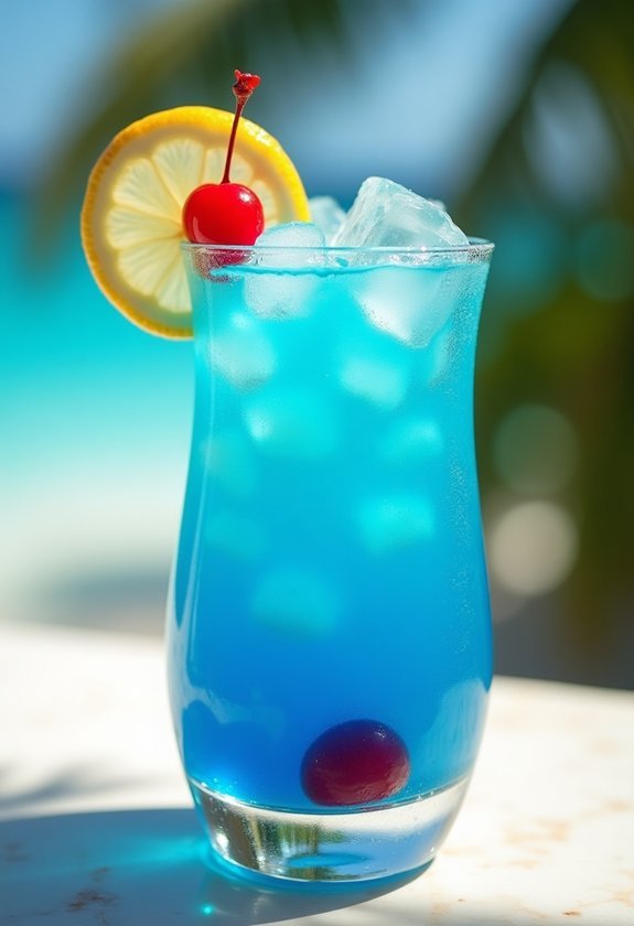 tropical blue lagoon cocktail