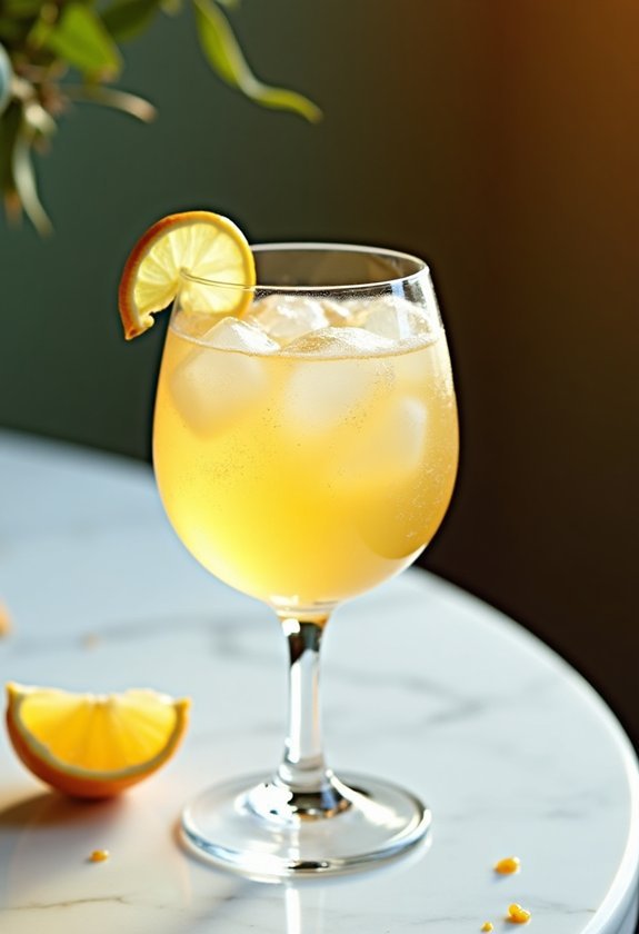 citrus cocktail with prosecco
