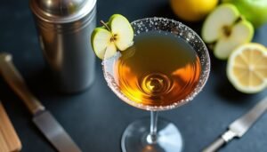 crisp apple vodka cocktail