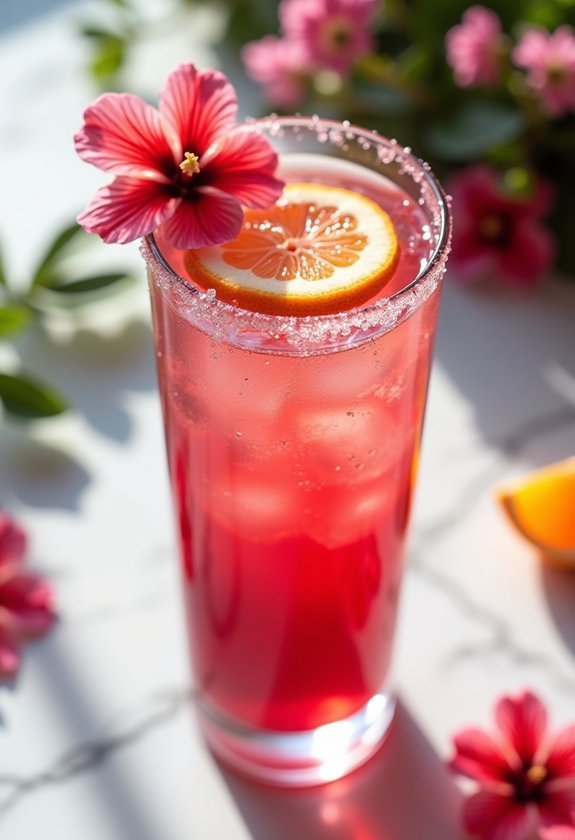 enchanting hibiscus rose mocktail