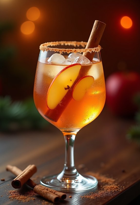 festive fizzy apple mocktail