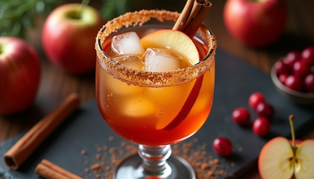 festive fizzy apple mocktail