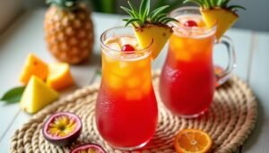 fruity summer tropical mocktail