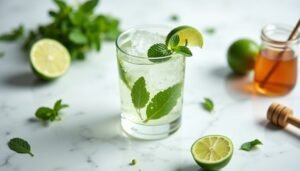 minty coconut water mocktail