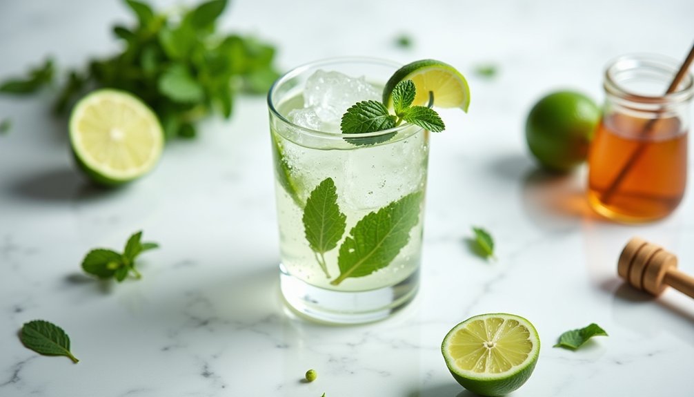 minty coconut water mocktail