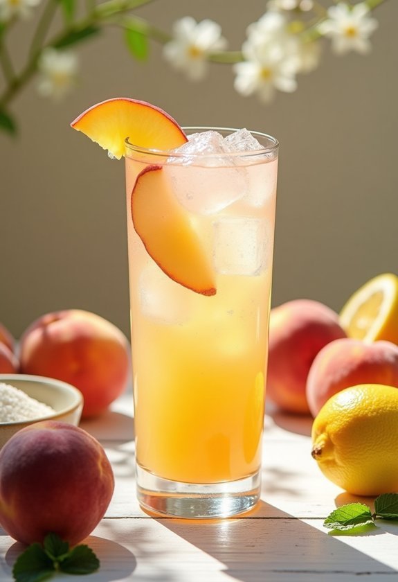 peach syrup lemonade creation