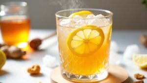 refreshing honey lemon ginger drink