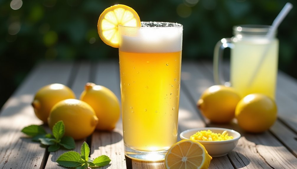 refreshing lemon beer drink