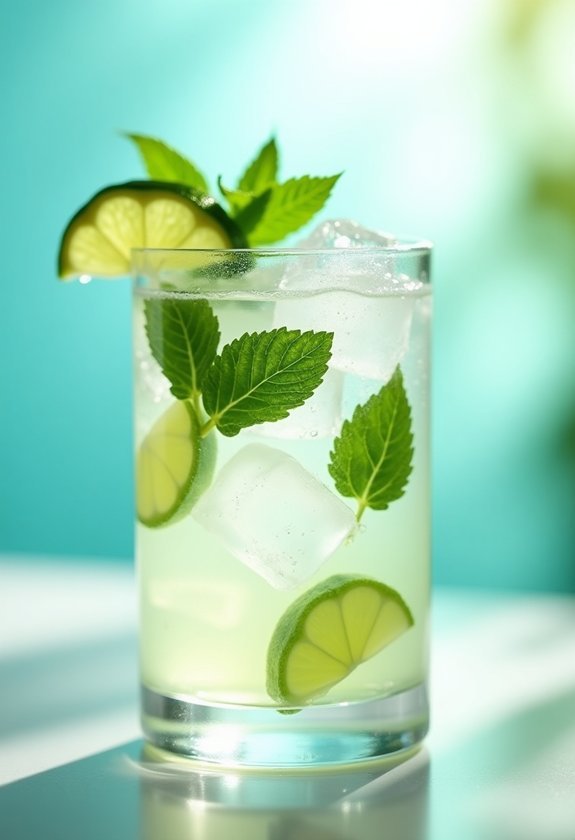 refreshing mint coconut mocktail