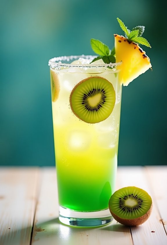 refreshing tropical kiwi mocktail