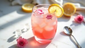 rose syrup lemonade mocktail