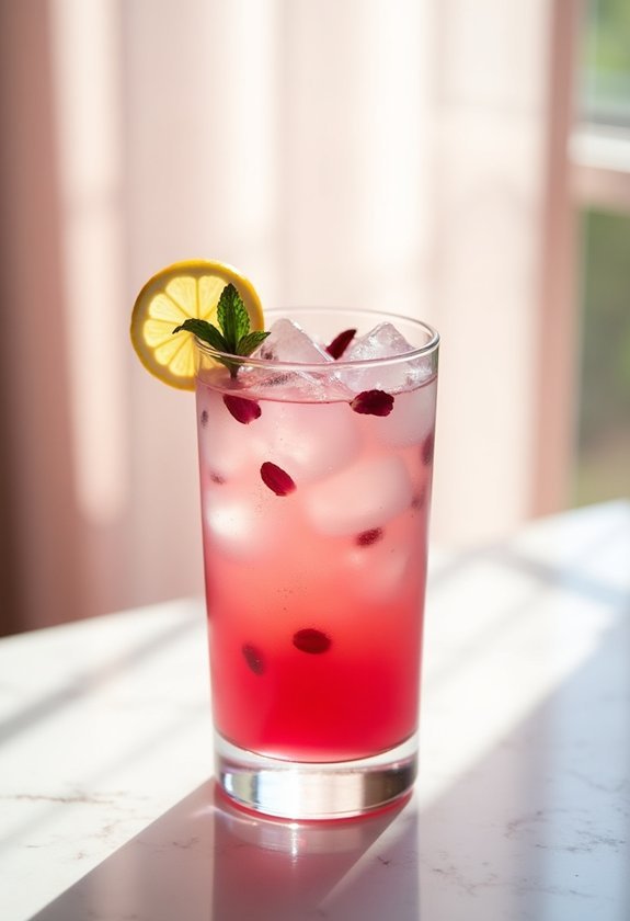 rose syrup lemonade mocktail