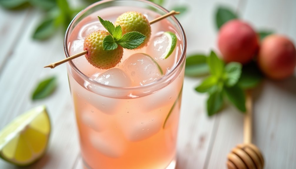 tropical lychee fizz mocktail