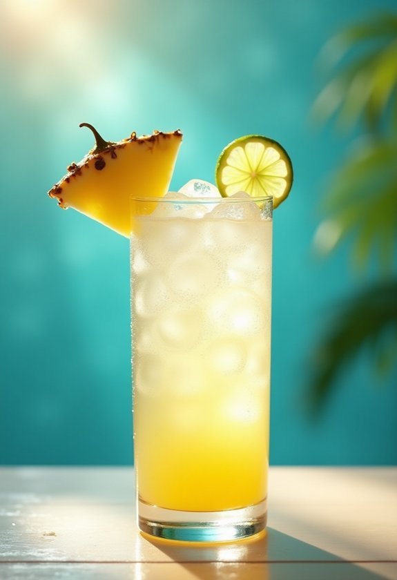 tropical pineapple vodka cocktail