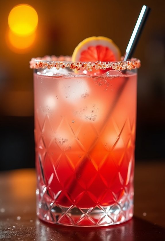 vibrant grapefruit cranberry cocktail