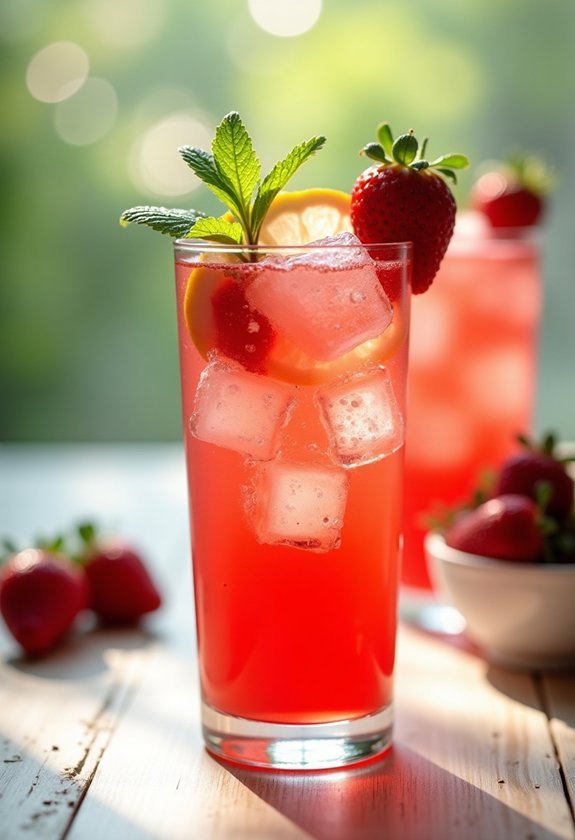 vibrant summer strawberry lemonade